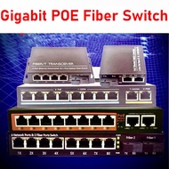 PoE Fiber Switch SC SFP Uplink Fast Ethernet switch POE Ethernet Media Converter 10/100/1000M Fiber
