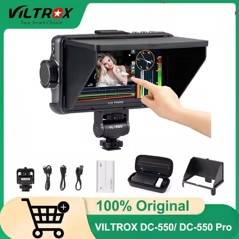 VILTROX 5.5" Portable Monitor DC-550/DC-550 Pro Touchscreen 3D LUT Field Monitor Kit w Battery, 1920