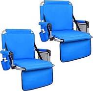 HIGH POINT SPORTS Foldable Stadium Seat Portable Folding Stadium Chairs Padded Bleacher Seat Cushion Bleacher Chair with Armrest and Cup Holder