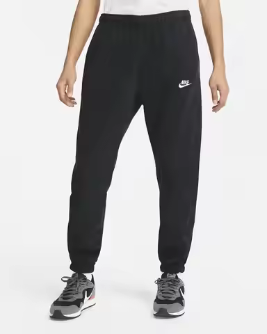 Nike Sportswear Solid Color Loose-Fit Drawstring Knit Sweatpants for Men - Black DD4893-010