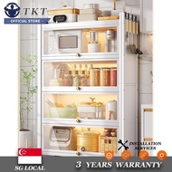 TK TK SSL Kitchen Cabinet Storage Cabinet Shelf, Floor Type, Multi-layer Multi-functional with Door, Dishes, Pans, Appliances, Aux JP