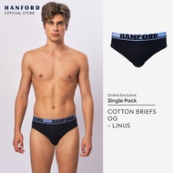 Hanford Men Regular Cotton Briefs OG Linus - Black (1PC/Single Pack) S-4X Big Plus Size