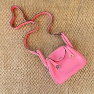 HERMES - 8W唇膏粉銀釦Swift牛皮mini lindy