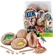 Dinosaur Eggs Excavation Dig Kit, Mystery Box of 4 Dino Eggs - Collect All 12 Toy Dinosaurs