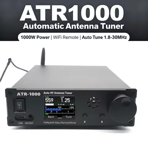 NEW ATR-1000 1000W 1.8-30MHz Automatic Antenna Tuner For YAESU ICOM Kenwood Radio