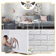 PHG - 3D Foam Brick Wallpaper StarPOLOS Size 37.5 x 70 CM Waterproof Brick Sticker