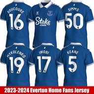 2023-2024 Everton Home Jersey POLO Keane Doucoure Mykolenko Iwobi Simms Football Tshirts Plus Size