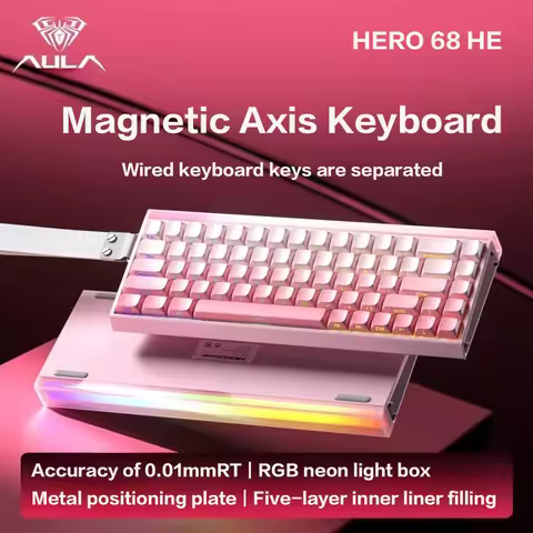 AULA HERO 68 HE Magnetic Axis Keyboard RT Wired Gaming Mechanical Keyboard with RGB Lighting 8K Poll