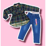 Girl Set / Set Kemeja Budak / Set Jeans Budak / Baju Jalan budak perempuan / Set Baju & Seluar