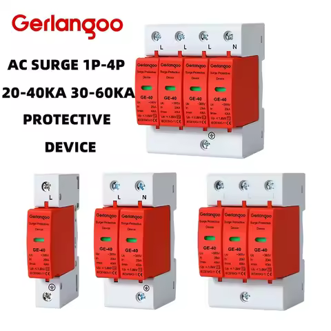 House Lightning Surge Protector AC SPD 1P 2P 3P 4P 40KA 60KA 220V 385V AC Protective Low-voltage Arr