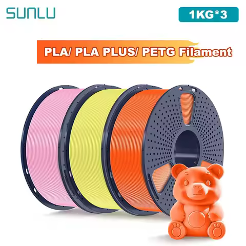 SUNLU 3KG 3D Filament PLA/PLA PLUS/PETG Filamnet 1.75mm 5Roll 1KG Neatly Wound 3D Printer Filament f