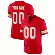 Customized Name & Number Men's Embroidered American Football Jersey, Kansas City Red Team V-Neck Per