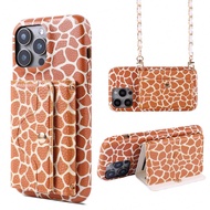 1pc Giraffe Pattern Wallet Phone Case Compatible With IPhone 16, 16e, 15, 14 Plus, 13, 12 Pro Max, 1