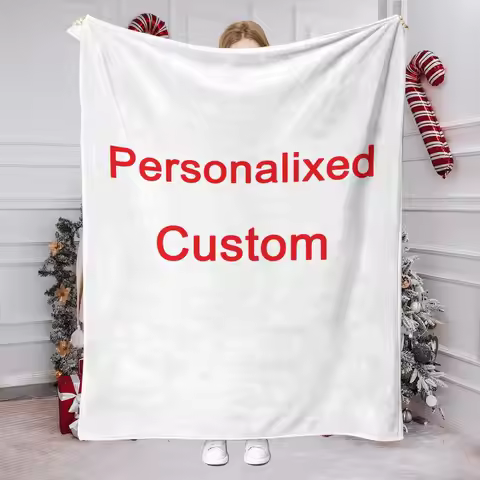 1 Piece of Custom Personalized Blanket with Image Upload DIY Flannel Blanket - Customize with Warm P