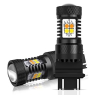AUXITO 2ชิ้น7443 1157 W21 T20 3157/5W W21W Led Canbus หลอดไฟสลับกลับไฟเลี้ยวไฟสัญญาณคู่สีขาวและสีเหล