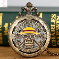 [COD] ของขวัญวันเกิด ของขวัญให้แฟน วันพีช มีเอกลักษณ์ ผู้ชายผู้หญิง กะโหลกกลวง การ์ตูนอนิเมะ วินเทจ โจรสลัดลูฟี่ ห่วงโซ่นาฬิกา สร้อยคอหัวกะโหลก FOB Steampunk จี้ นาฬิกาพก
