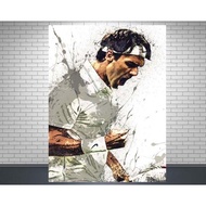 Rodger Federer Poster Canvas Painting Poster Wall Decor Tennis Kids Room Man Cave Game Room Bar