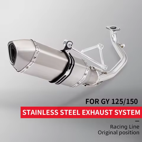 Motorcycle Exhaust Muffler, middle connection pipe, Racing Line, Original position, Inlet, complete 