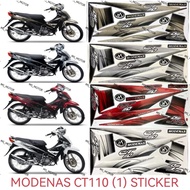 MODENAS CT110 BODY COVER STICKER STRIPE COVER SET CT 110 (1) GOLD SILVER RED WHITE