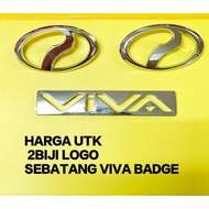 ORIGINAL PERODUA GENUINE VIVA FRONT＆REAR LOGO AND EMBLEM VIVA WORD 1SET