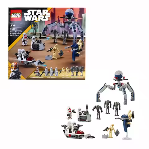 LEGO 75372 Star Wars Clone Trooper & Battle Droid Battle Pack Set for Kids