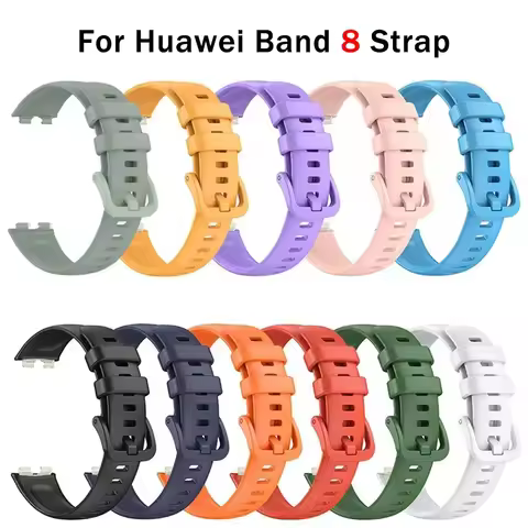 Silicone Strap For Huawei Band 8 Bracelet Sport Soft TPU Waterproof Wristband Strap For Huawei Band 