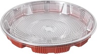 Fukusuke Woodworking F-576 Food Pack, Hors D'oeuvres, 3 Trays, Silver, Vermilion, Diameter 13.8 x 1.