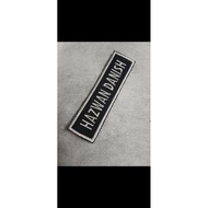 SULAM TAG NAMA, NAME TAG EMBROIDERY
