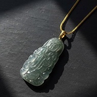 冰種翡翠觀音菩薩項鍊 18K金墜頭 | 天然緬甸玉翡翠A貨 | 送禮