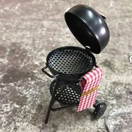 迷你袖珍娃娃屋陶土🉑️用擺設精緻手工藝品-仿真迷你美式兩輪烤肉車
