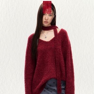 Scarf - Y2K Harajuku Punk Re1925 Studio KY01 style non-ruffled knitted plain wool scarf