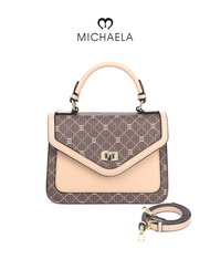 MICHAELA Sophisticated Checkered Sling Bag Twist Lock Top Handle Bag for Dating Travel HB5506042 LX