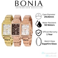 [Official Warranty] Bonia BNB10602 Series Bonia Watch Women's Square 23x42mm Stainless Steel Watch W