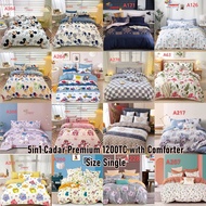 ⚡ 11.11 CRAZY SALE ⚡ 1200tc 5in1 PREMIUM CADAR COMFORTER TEBAL SUPER SINGLE BEDSHEET READY STOCK MAL