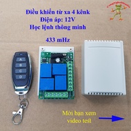 Bộ điều khiển từ xa RF 12v - 4 kênh remote inox 433mhz