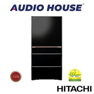 HITACHI R-WXC740KS-XK 572L 6 DOOR FRIDGE  COLOUR: CRYSTAL BLACK  1 YEAR WARRANTY BY HITACHI