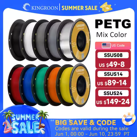 KINGROON PETG 3D Printer Filament 1.75mm 5KG 10KG Mix Color 3D Printing Material 1kg/roll petg Plast