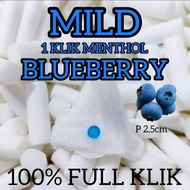 50g Busa filter klik blueberry menthol ice isi 1 ukuran mild panjang 2,5cm