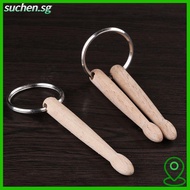 SUCHENSG Drumsticks Keychain, Gift Wood Drum Sticks Key Ring, Mini Metal Drumstick Grommets