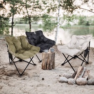 【AOTTO】免安裝戶外露營蓬鬆舒適折疊椅-黑色