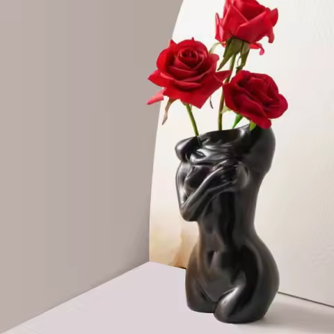 Nordic Instagram RESIN Vase Ceramic Art Female Body Sculpture Vases Pendant Desktop Decor Flower Arr