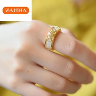Original lucky gold inlaid Hetian jade ring white jade tail ring ring female and male couple gifts f