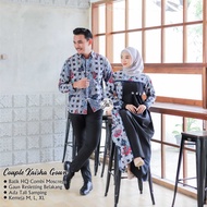 Baju Gamis Batik Pasangan Terbaru Gamis Batik Kombinasi Polos Terbaru
