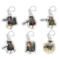 Arena Breakout Balltze Cheems Funny Dog Meme Acrylic Keychain Bag Charms Cute Pendant Key Chain Souv