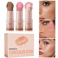 HelloKiss Multi-Function Contour Stick Set – 3-in-1 Highlight, Blush & Shading Cream Stick, Brighten