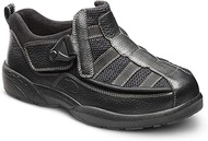 Edward X Double Depth Mens Walking Shoes-Leather and Mesh Stretchable Diabetic Shoes for Men