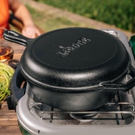 美國LODGE 美國製鑄鐵平底深淺煎鍋二合一套組 LCC3