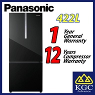 (Free Shipping) Panasonic 422L Fridge 2-door Bottom Freezer Inverter Refrigerator NR-BX421WGWM / NR-BX421WGKM Glass Door Series