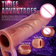 MKOLPOIKJH Men's Masturbator Goods Penis Sleeves Liquid Silicone Sex Toys Large Dildo Realistic Penis Extender Condoms for Adults Couples condom