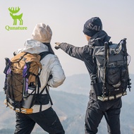 Qunature Outdoor Backpack 35L Large Capacity  Waterproof Shock Absorption Lightweight with Water Bag